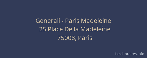 Generali - Paris Madeleine