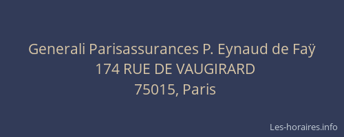 Generali Parisassurances P. Eynaud de Faÿ