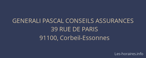 GENERALI PASCAL CONSEILS ASSURANCES