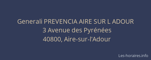 Generali PREVENCIA AIRE SUR L ADOUR