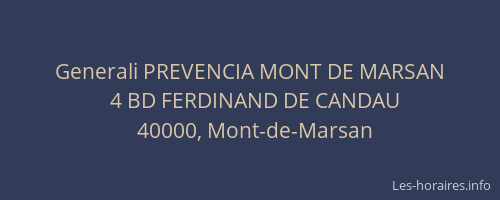 Generali PREVENCIA MONT DE MARSAN