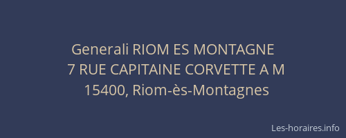 Generali RIOM ES MONTAGNE