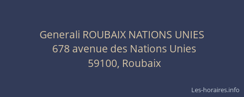 Generali ROUBAIX NATIONS UNIES