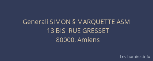 Generali SIMON § MARQUETTE ASM