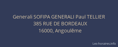 Generali SOFIPA GENERALI Paul TELLIER