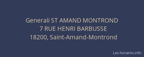 Generali ST AMAND MONTROND