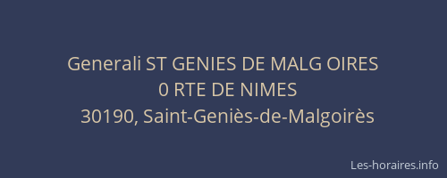 Generali ST GENIES DE MALG OIRES