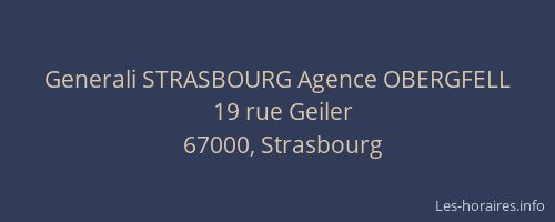 Generali STRASBOURG Agence OBERGFELL