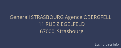 Generali STRASBOURG Agence OBERGFELL