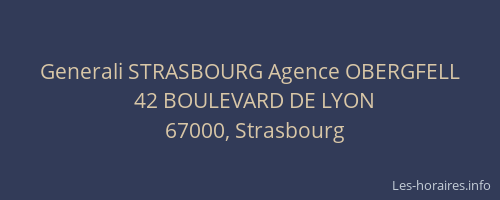 Generali STRASBOURG Agence OBERGFELL