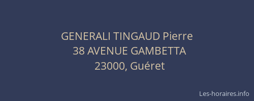 GENERALI TINGAUD Pierre