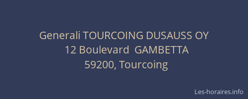 Generali TOURCOING DUSAUSS OY