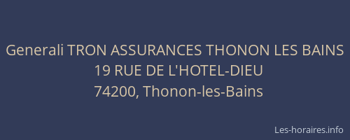 Generali TRON ASSURANCES THONON LES BAINS