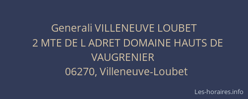 Generali VILLENEUVE LOUBET