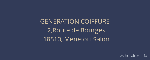GENERATION COIFFURE