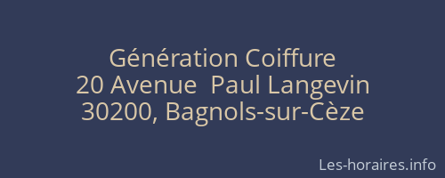 Génération Coiffure