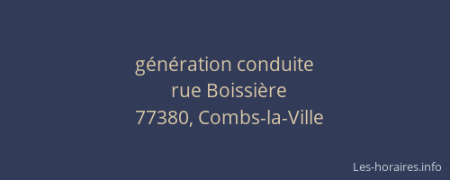 génération conduite