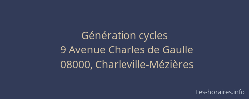Génération cycles