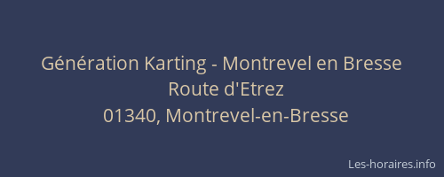 Génération Karting - Montrevel en Bresse