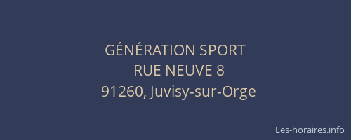 GÉNÉRATION SPORT