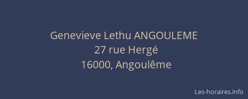 Genevieve Lethu ANGOULEME