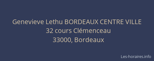 Genevieve Lethu BORDEAUX CENTRE VILLE
