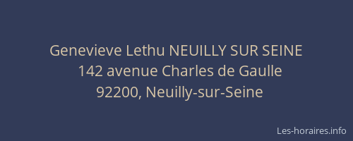 Genevieve Lethu NEUILLY SUR SEINE