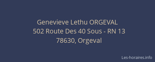 Genevieve Lethu ORGEVAL