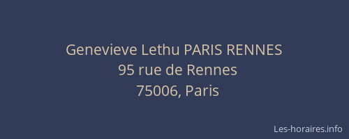 Genevieve Lethu PARIS RENNES