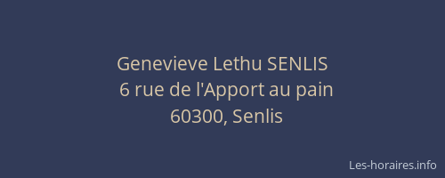 Genevieve Lethu SENLIS