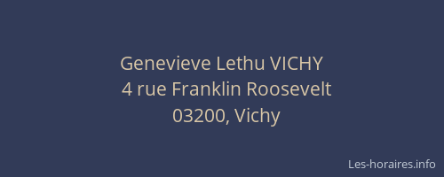 Genevieve Lethu VICHY