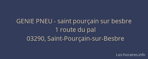 GENIE PNEU - saint pourçain sur besbre