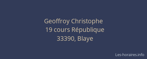Geoffroy Christophe