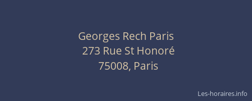 Georges Rech Paris
