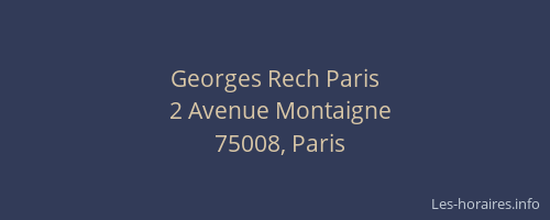 Georges Rech Paris
