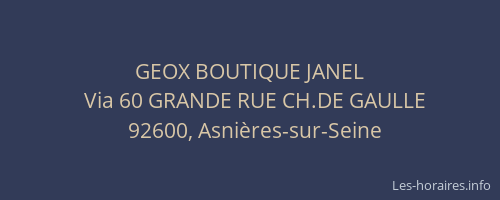 GEOX BOUTIQUE JANEL