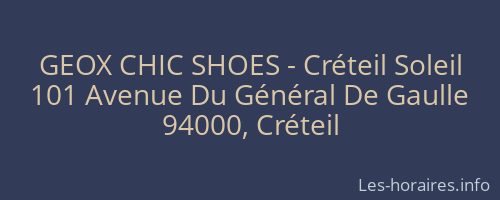 GEOX CHIC SHOES - Créteil Soleil