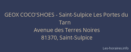 GEOX COCO'SHOES - Saint-Sulpice Les Portes du Tarn