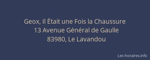 Geox, Il Était une Fois la Chaussure