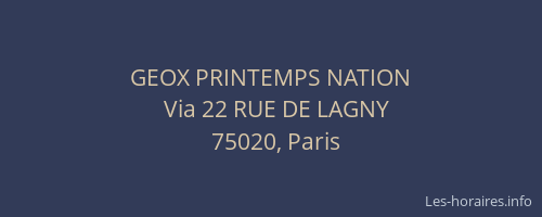 GEOX PRINTEMPS NATION
