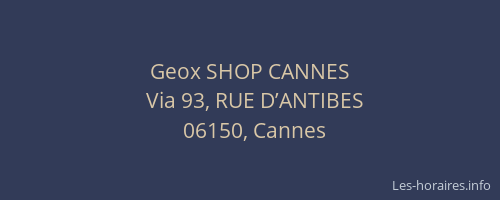 Geox SHOP CANNES