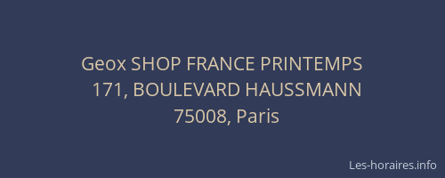 Geox SHOP FRANCE PRINTEMPS