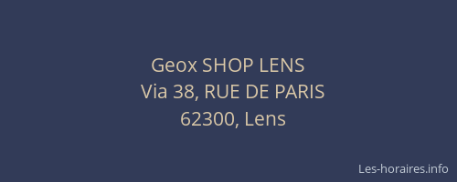 Geox SHOP LENS