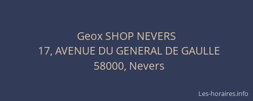 Geox SHOP NEVERS