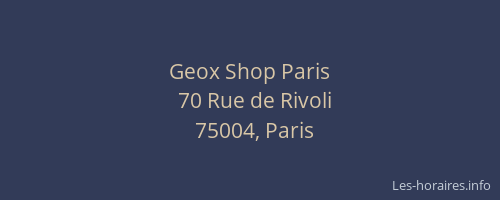 Geox Shop Paris