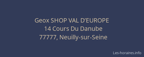 Geox SHOP VAL D’EUROPE