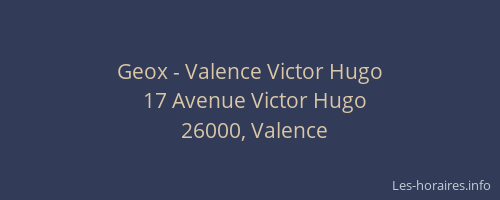 Geox - Valence Victor Hugo