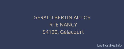 GERALD BERTIN AUTOS