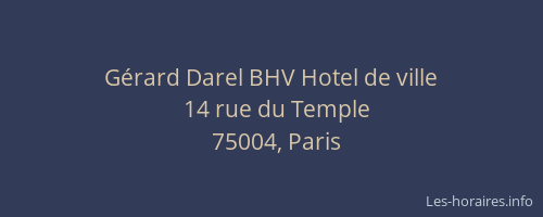 Gérard Darel BHV Hotel de ville