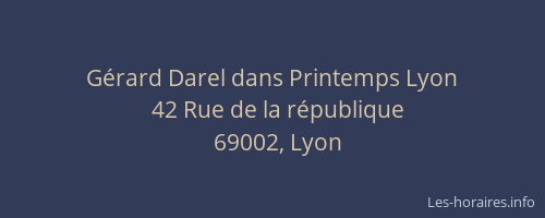 Gérard Darel dans Printemps Lyon
